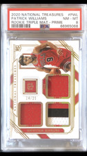 2020 National Treasures Patrick Williams Triple Material Prime /25 PSA 8 Rookie
