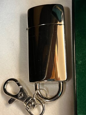 NOS Oil Sarome Cigarette Lighter Tobacciana  Key Chain Clip Shiny Chrome G1-03