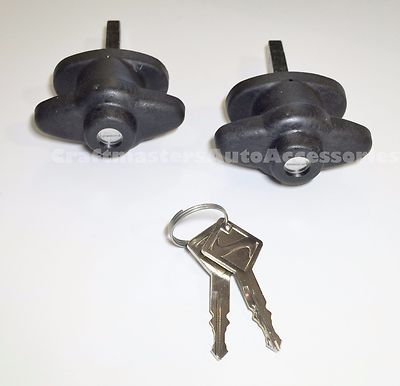 A.R.E. Truck Cap 1 Pair Small Black Locking Handles w/ Keys #T-ARES-2