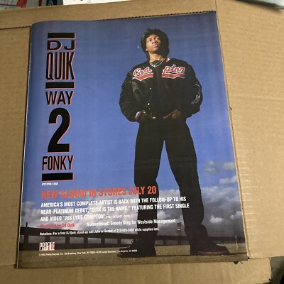 Original 13 By 11  DJ Quik Way 2 Fonky Compton Jacket 1992 Album Ad FLYER