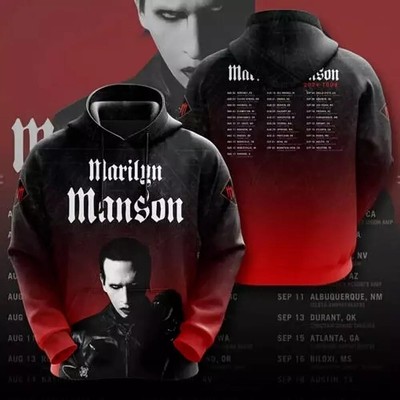 Marilyn Manson 2024 Tour 3D Hoodie Great Best Design Hot 3D Hoodie