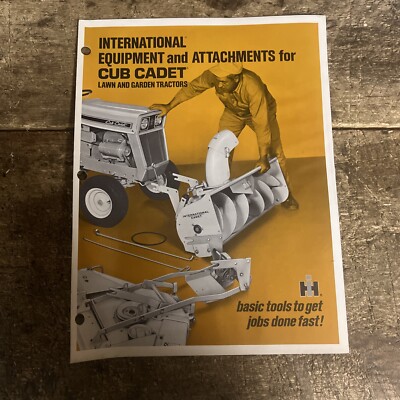 Cub Cadet  International Equipment And Attachments Brochure