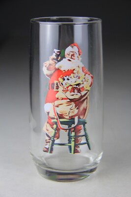 Complete Set Of 3 Vintage Santa Claus Coca Cola Glasses Series 2