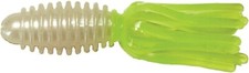 Big Bite Baits 1.75" Slab Tube Stub1513 Pearl/Chartreuse 30ct