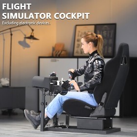 Marada Racing Flight Sim Cockpit With Adjustable Black Seat Fit For Thrustmaster
