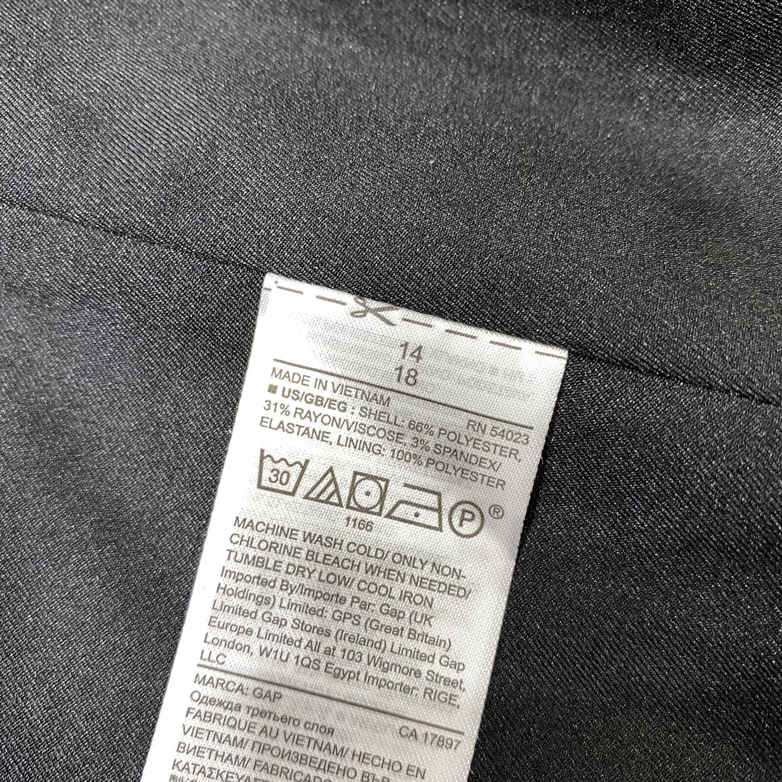 GAP Button Front Lined Long Sleeve Gray Check Bla… - image 9