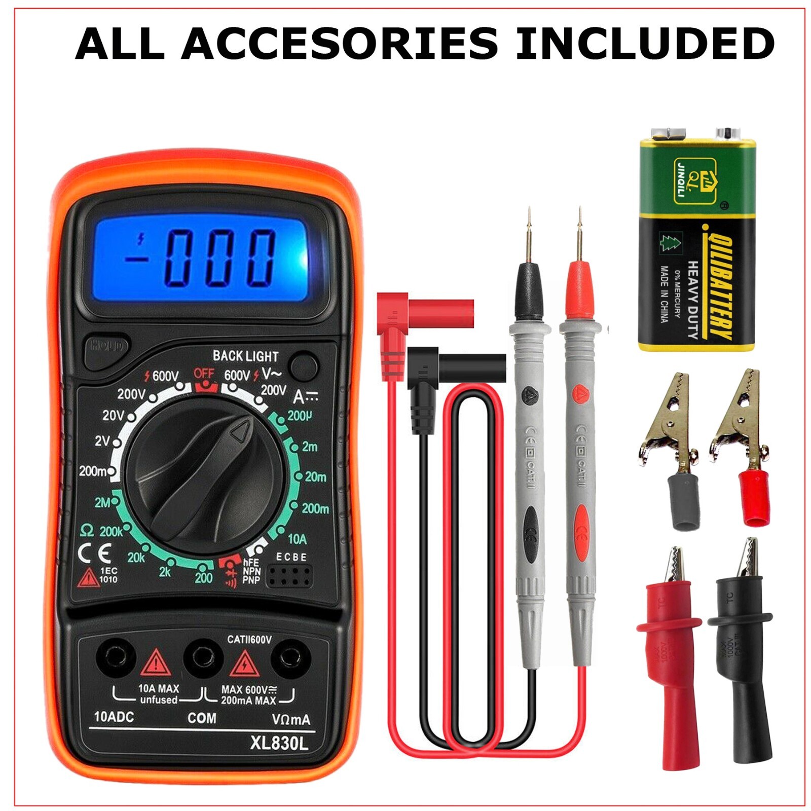 LCD Digital MULTIMETER Voltmeter Ammeter Ohmmeter Volt AC DC Tester ...