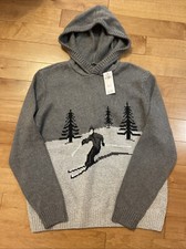 NWT Abercrombie Kids Boys Hooded Pull In Gray Sweater Size 15/16