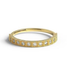 Diamond Wedding Band / 14k Gold Diamond Milgrain Wedding Band / Diamond Stacking