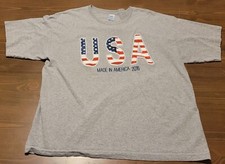 Vtg USA Made In America T Shirt Mens Size 2XL Tee Short Sleeve Gray USA Made XXL