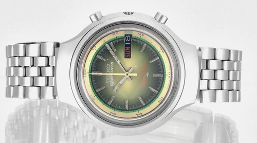 Vintage SEIKO 5 7015 8000 JDM Speed Timer Flyback Chronograph Auto Wrist Watch