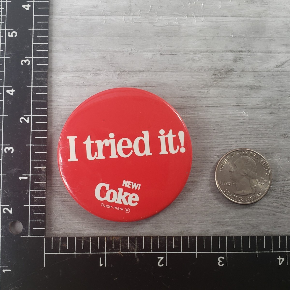 Vtg 80's Coke Pin I Tried It! New! Coke Pinback Button Badge Coca
