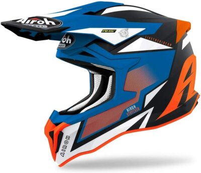 Helm Cross AIROH STRYCKER Axe Orange - Blue Matt GRÖSSE S