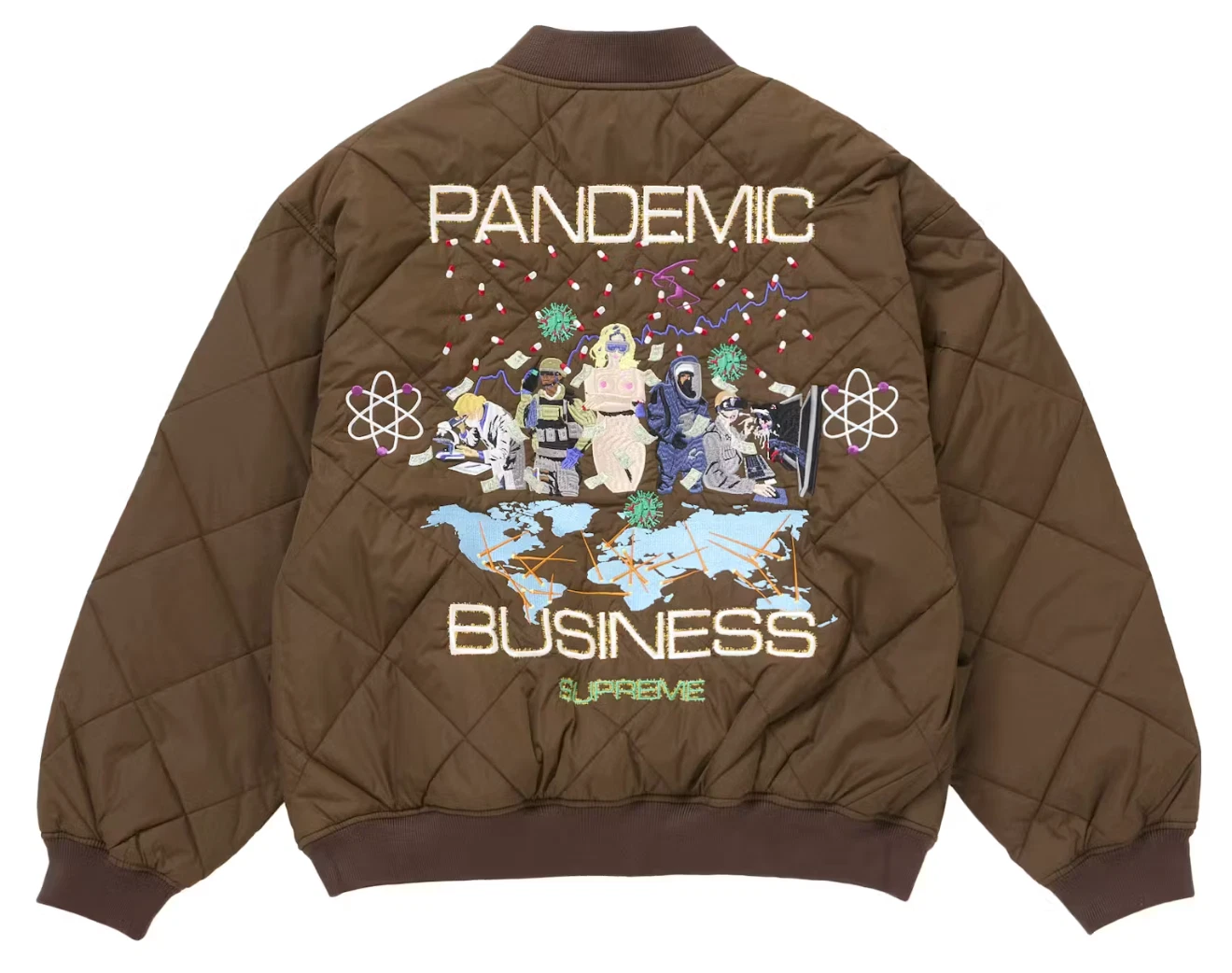VESTE DE TRAVAIL MATELASSÉE FW24 SUPREME AOI MARRON PANDÉMIE BUSINESS TAILLE XXL
