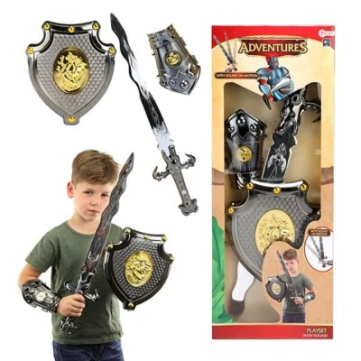 TOI TOYS ADVENTURES Verkleidungs set Ritter + Schwert Schild mit Ton Sound Play Spielzeug