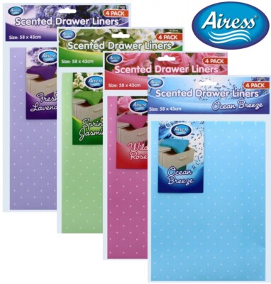   Duftende Schubladeneinlage Blätter 4er Pack Jasmin Rose Lavender Ocean 58x43CM