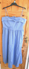 ZARA BLUE sSTRAPPY/STRAPLESS midi/maxi LENGTH DRESS EUR/USA xl ruched