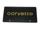Corvette License Plate with Gold 80's Style Lettering