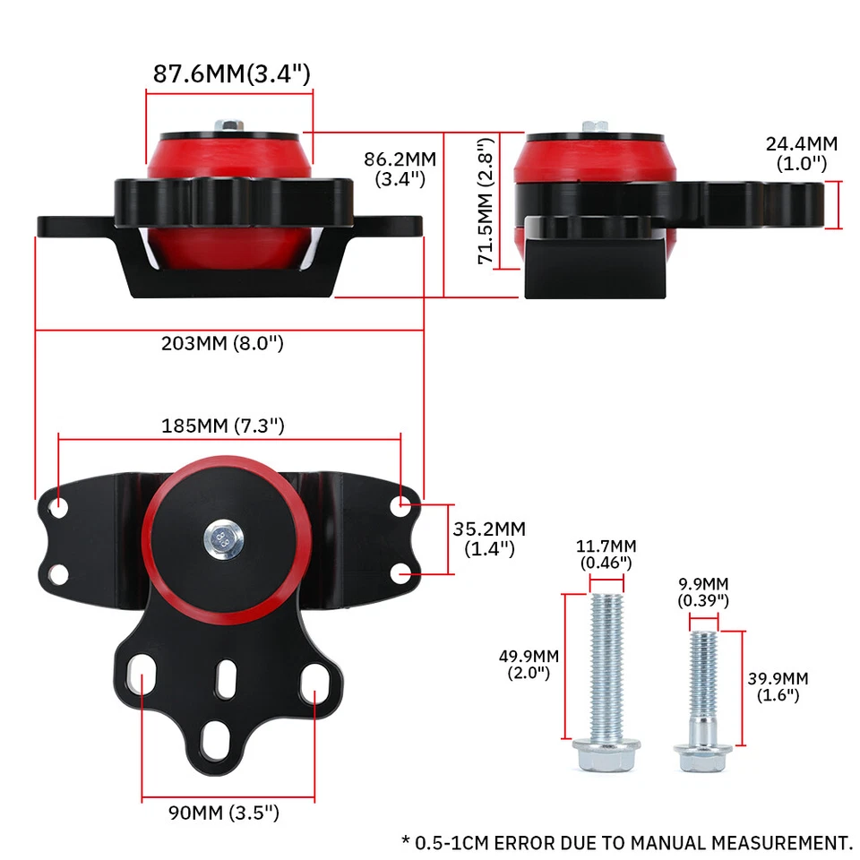 Kit de montaje de motor de transmisión para 15-19 VW GTI Golf R MK7 2.0T repuesto Foto 3 de 4