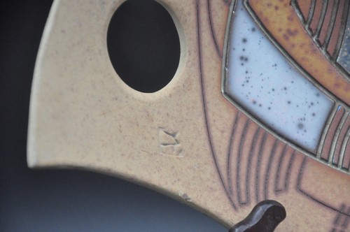 Obstschale, Schale aus emailliertem Steinzeug signiert zu identifizieren Keramik Design Deko - Bild 8 von 10