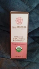RARE ESSENCE AROMATHERAPY ORGANIC ESSENTIAL OIL GERANIUM EGYPTIAN .169 FL OZ