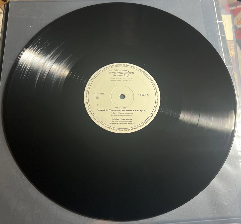 Jean Sibelius Violinkonzert •Finlandia PROMO IMPORT Karajan Berlin Vinyl Record - Image 4 of 4