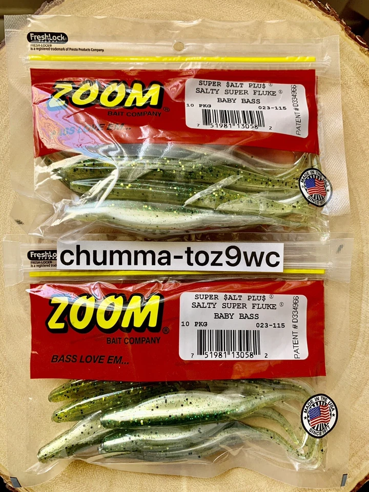 ZOOM (Lote de 2) Super Flukes Salado + Plus Pesca de Lubina, Nuevo, Envío Gratis Foto 2 de 4
