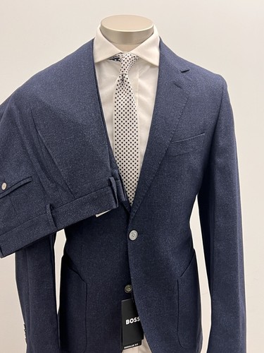 NWT HUGO BOSS NAVY MELANGE 2B SUIT SIZE 40R — GUABELLO 1815 ITALIAN FABRIC - Picture 4 of 24