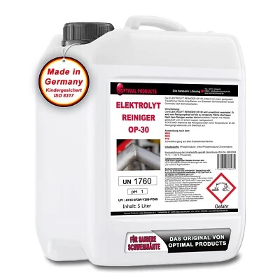 OPTIMAL PRODUCTS DIE BESSERE LÖSUNG Elektrolyt - Reiniger Elektrolytreiniger OP30 5 Liter für WIG MIG TIG Verfahren