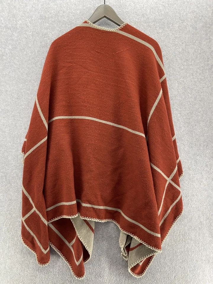 Cato женщин пончо кирпич красный коричневый один размер сшитый водопад спереди - Изображение 2 из 4