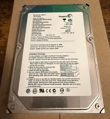 Seagate Barracuda 160GB 3.5'' 7200 RPM Hard Drive Tested/Formated