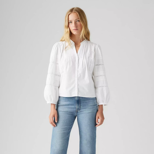 Blusa Levi's Mandy Blanca Manga Larga - X-SMALL (funciona grande) - PVP £70 - NUEVA CON ETIQUETAS - Imagen 9 de 18