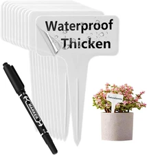 100 PCS White Plastic Plant Tags Thick Gardens Labels T-Type Nursery Markers Re-