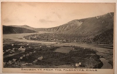 ALASKA DAWSON YUKON TERRITORIUM AUS DEN KLONDIKE HILLS GOLDRAUSCH (um 1910)