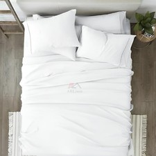 King Sheet Set 100 Cotton, 6-Piece Sateen Weave Bedding Deep Pocket Cooli...