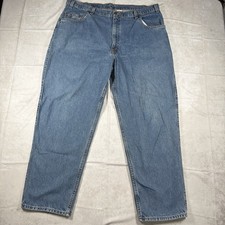 Vintage 90s Levi's 545 Loose Fit Jeans 42x30 Blue Denim Distressed