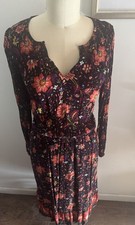 Old Navy Maxi Dress SZ Medium Boho Peasant Cottagecore Prairie Multicolor Floral