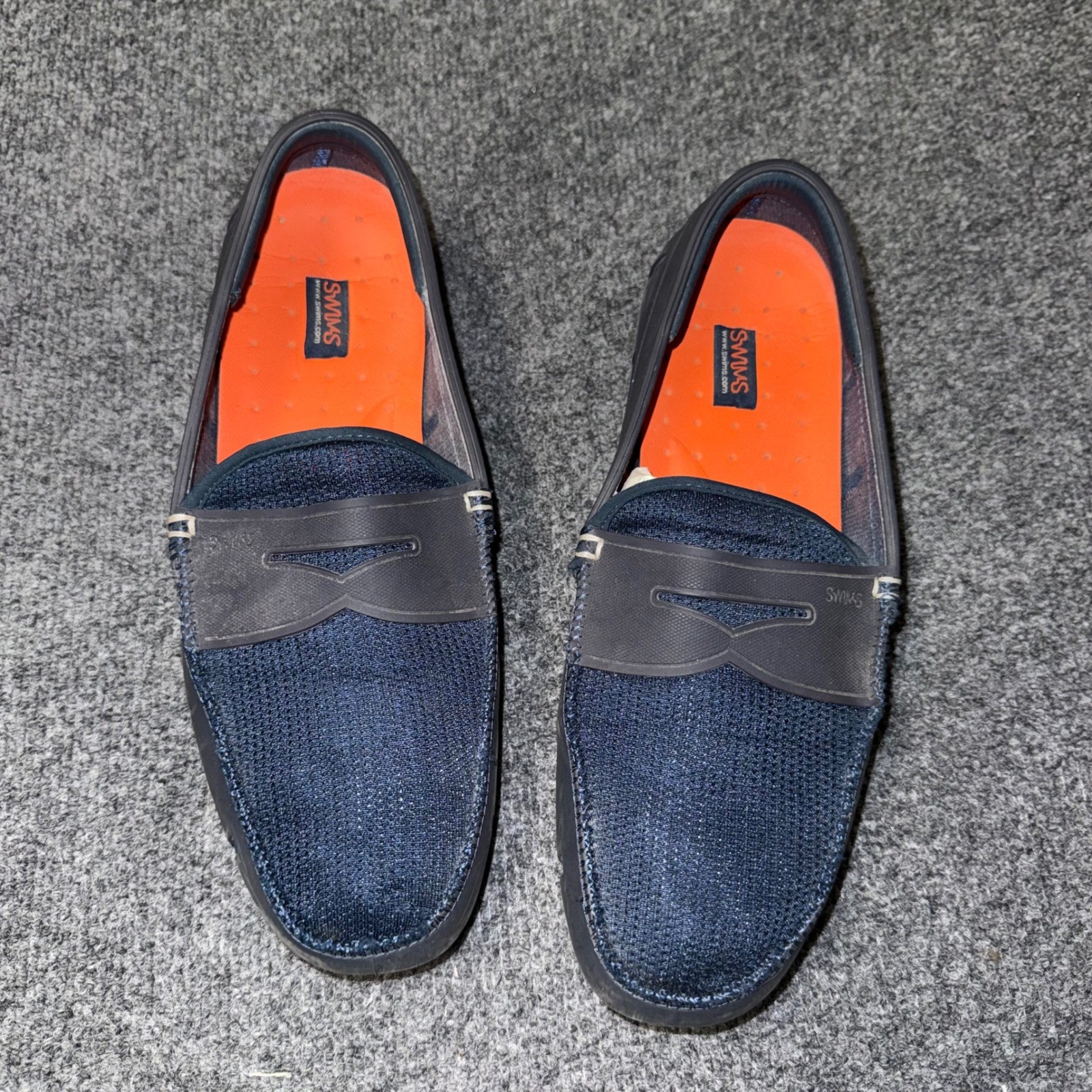 SWIMS Mens Navy Blue Mesh Rubber Penny Loafers Water/Boat Shoes Coastal 11