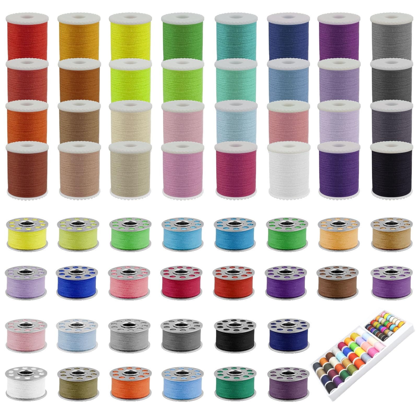 Fil à coudre bobine pour machine couture accessoires mercerie 60 pièces