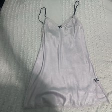 White Victorias Secret Slip Dress With Bow Accents Size Small