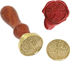 Retro Wax Seal Stamp with Rosewood Handle and Removable Brass Head - for Sealing