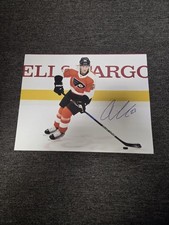 Oskar Lindblom Philadelphia Flyers stick handling Signed 11x14 Photo COA 