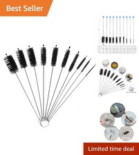 Reusable Nylon Straw and Tube Cleaner Brush Set - 10 Sizes for Tumbler and More