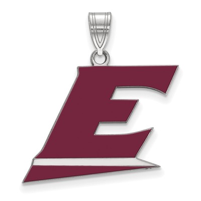 Sterling Silver LogoArt Eastern Kentucky University Letter E LG Enameled Pendant