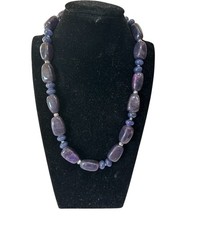 Elegant Purple Stone Necklace Sterling Silver...