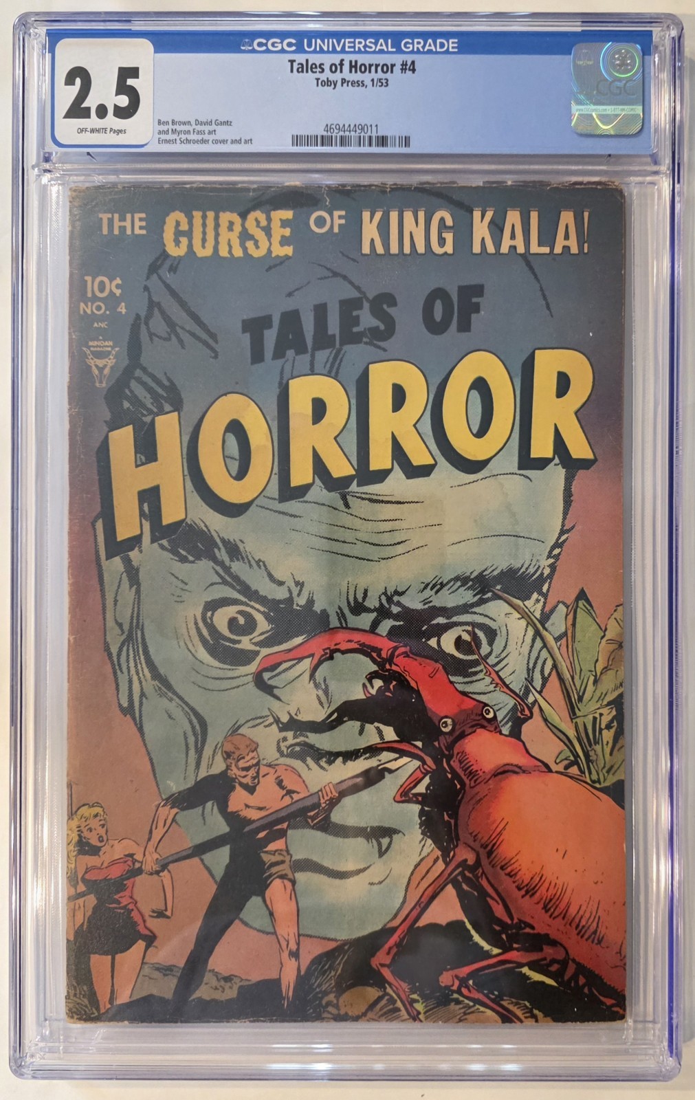 Tales of Horror #4 CGC 2.5 Giant Beetle Rare 1953 Toby Press HTF