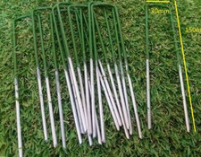 Artificial Grass U Pins Fixing Pegs Galvanised Astro Turf Staple Green 40pk