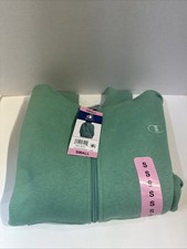 New Champion Women's S Relaxed Fit Green Drop Shoulder Fleece Full-Zip Jacket