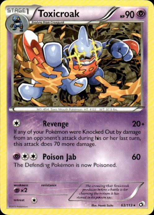 Pokemon Toxicroak Legendary Treasures 63/113 Light Play LP+ or Better