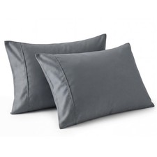 Bedsure Pillow Cases 2 Pack - 2pcs Pillowcases(50x75cm), 01 - Dark Grey